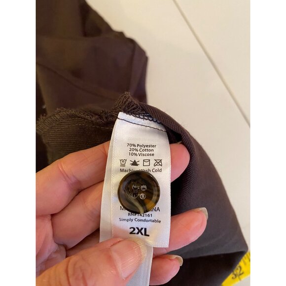 NWT Lularoe Abigail Button-Down Brown Shirt Top 2XL - Picture 5 of 11